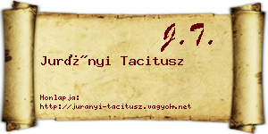Jurányi Tacitusz névjegykártya